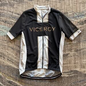 Men's Primal Viceroy Snowmass Aspen Colorado Black Gold Cycling Biking Jersey L